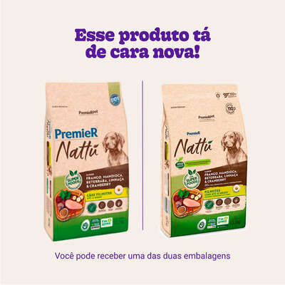 Ração Seca PremieR Nattú Mandioca para Cães Filhotes”