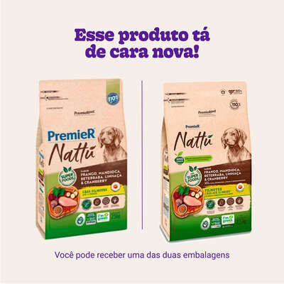 Ração Seca PremieR Nattú Mandioca para Cães Filhotes”