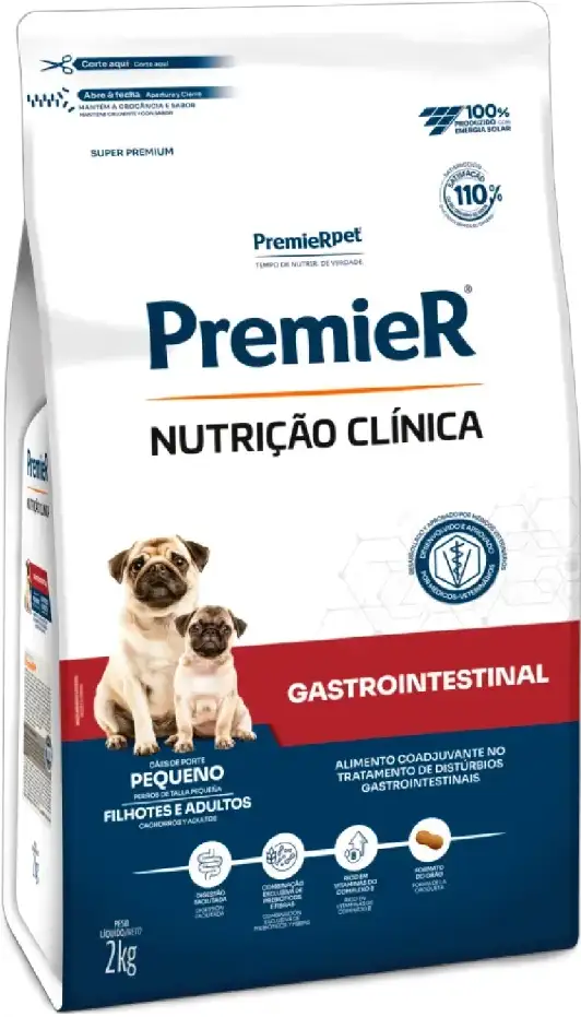 Ração Premier Nutrição Clínica Gastrointestinal para Cães Adultos Pequeno Porte - 2Kg