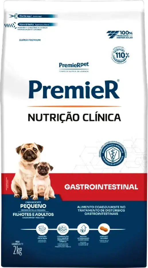 Ração Premier Nutrição Clínica Gastrointestinal para Cães Adultos Pequeno Porte - 2Kg