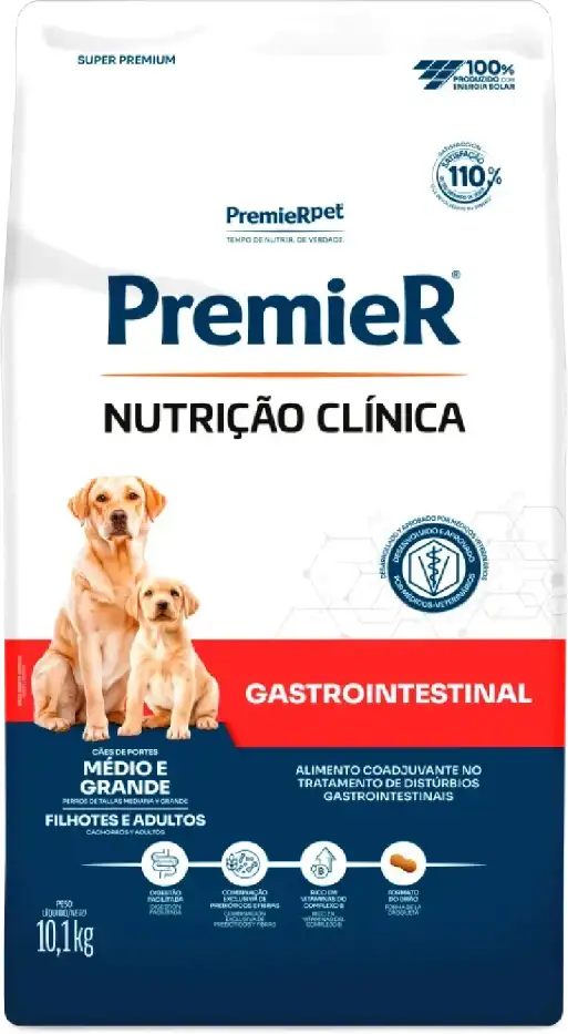 Ração Premier Nutrição Clínica Gastrointestinal para Cães Adultos Médio e Grande Porte - 10,1Kg