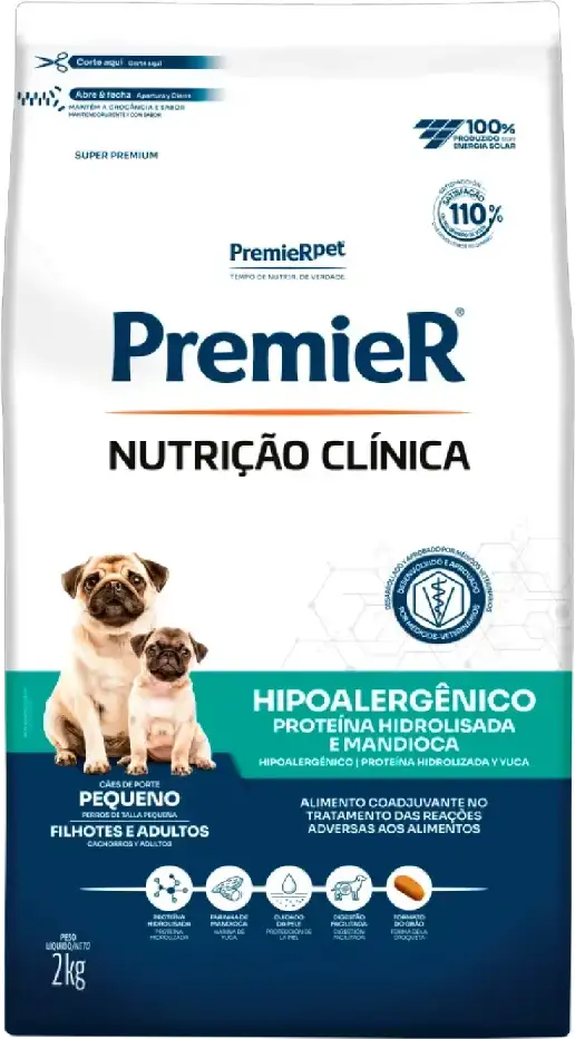 Ração Premier Nutrição Clínica Hipoalergênico para Cães Adultos Pequeno Porte - 2Kg