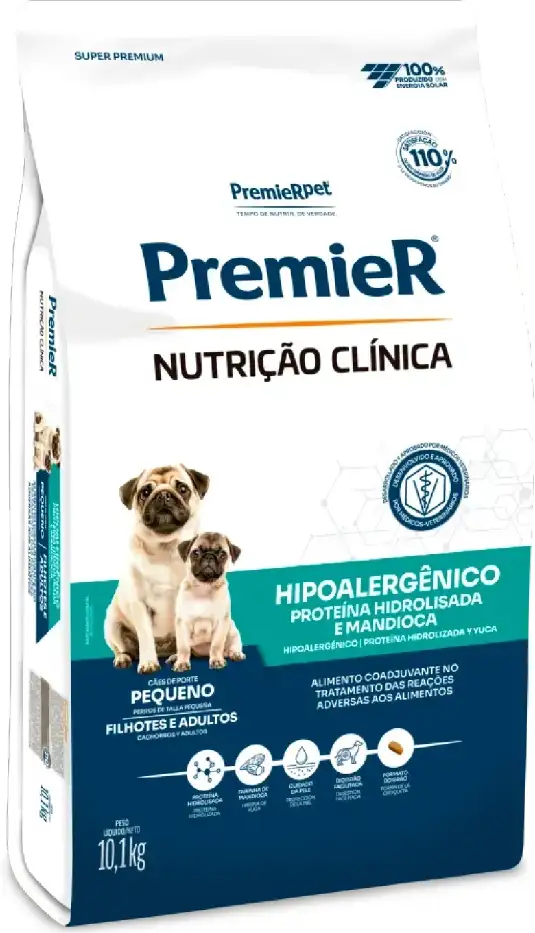 Ração Premier Nutrição Clínica Hipoalergênico para Cães Adultos Pequeno Porte - 10,1Kg