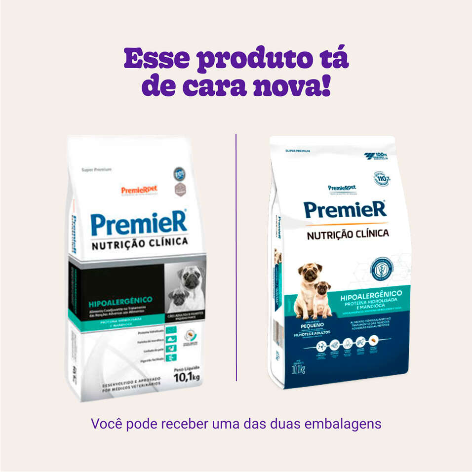 Ração Premier Nutrição Clínica Hipoalergênico para Cães Adultos Pequeno Porte - 10,1Kg
