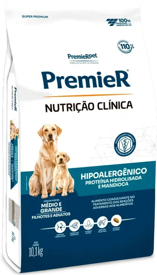 Ração Premier Nutrição Clínica Hipoalergênico para Cães Adultos Médio e Grande Porte - 10,1Kg