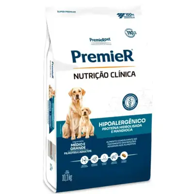 Ração Premier Nutrição Clínica Hipoalergênico para Cães Adultos Médio e Grande Porte