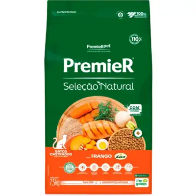 Ração Premier Seleção Natural Frango para Gatos Castrados