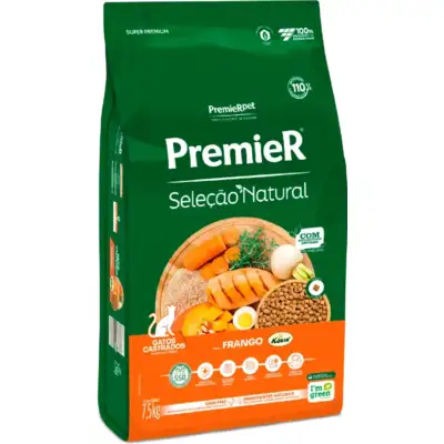 Ração Premier Seleção Natural Frango para Gatos Castrados