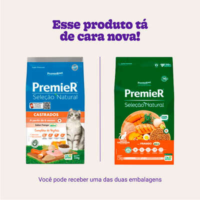Ração Premier Seleção Natural Frango para Gatos Castrados