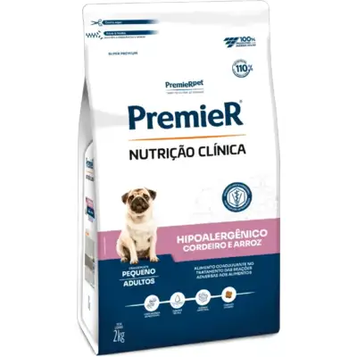 Ração Premier Nutrição Clínica Hipoalergênico Cordeiro e Arroz para Cães Adultos Pequeno Porte