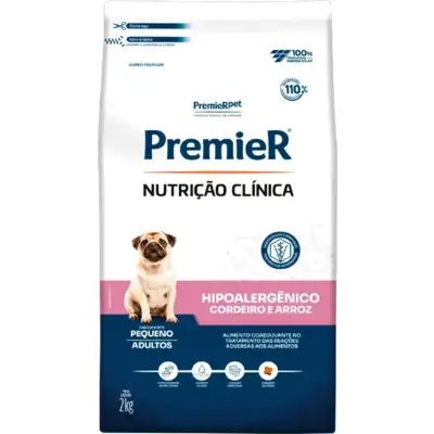 Ração Premier Nutrição Clínica Hipoalergênico Cordeiro e Arroz para Cães Adultos Pequeno Porte