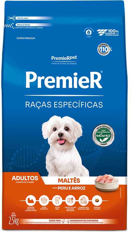 Ração Premier Pet Raças Específicas Maltês Adulto - 2,5Kg