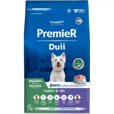 Ração Seca PremieR Pet Duii Cordeiro e Peru para Cães Adultos Pequeno Porte
