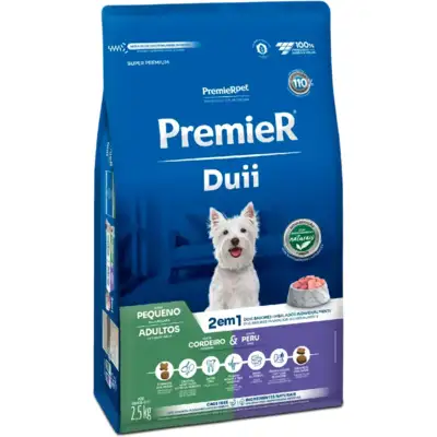 Ração Seca PremieR Pet Duii Cordeiro e Peru para Cães Adultos Pequeno Porte