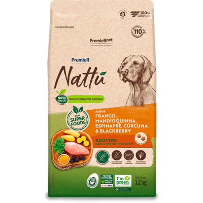 Ração Seca PremieR Nattú Mandioquinha para Cães Adultos