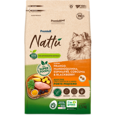 Ração Seca PremieR Nattú Mandioquinha para Cães Adultos Porte Pequeno