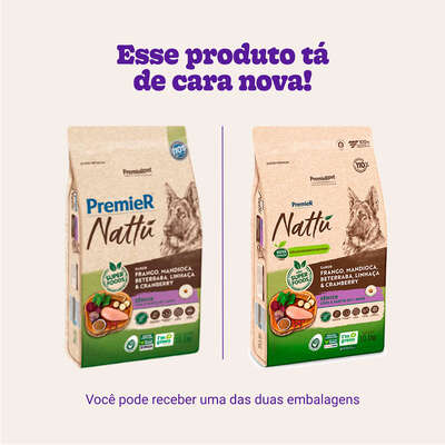 Ração Seca PremieR Nattú Sabor Mandioca para Cães Idosos