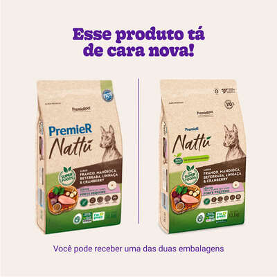 Ração Seca PremieR Nattú Mandioca para Cães Idosos Porte Pequeno