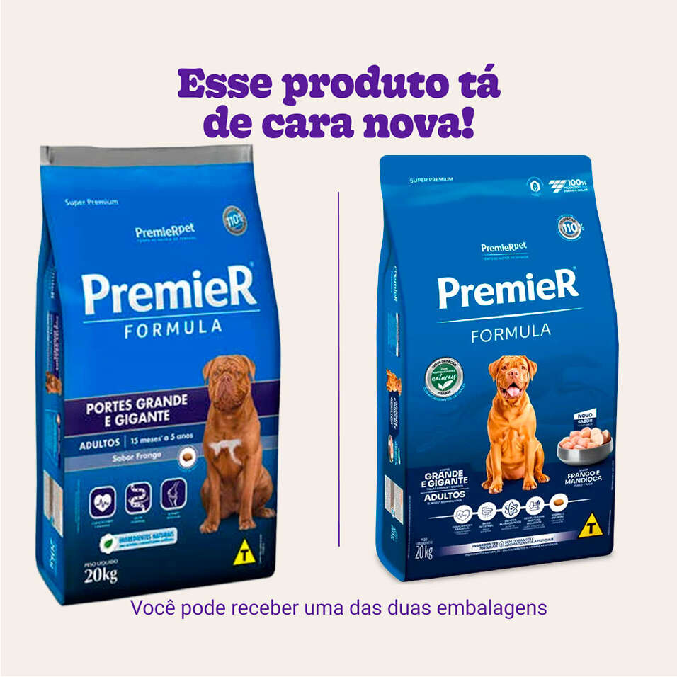 Ração Premier Pet Formula Cães Adultos Raças Grandes e Gigantes Frango - 20Kg