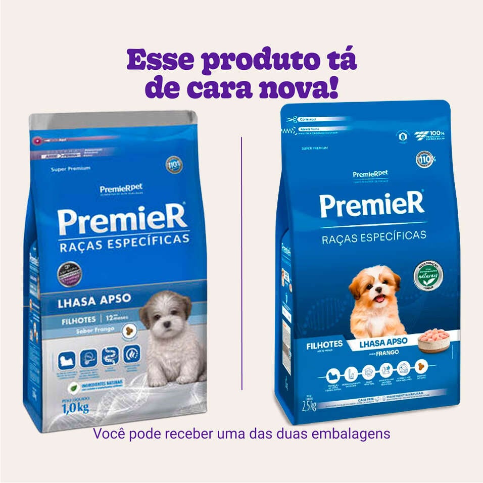 Ração Premier Pet para Cães Filhotes de Raças Específicas Lhasa Apso - 2,5Kg