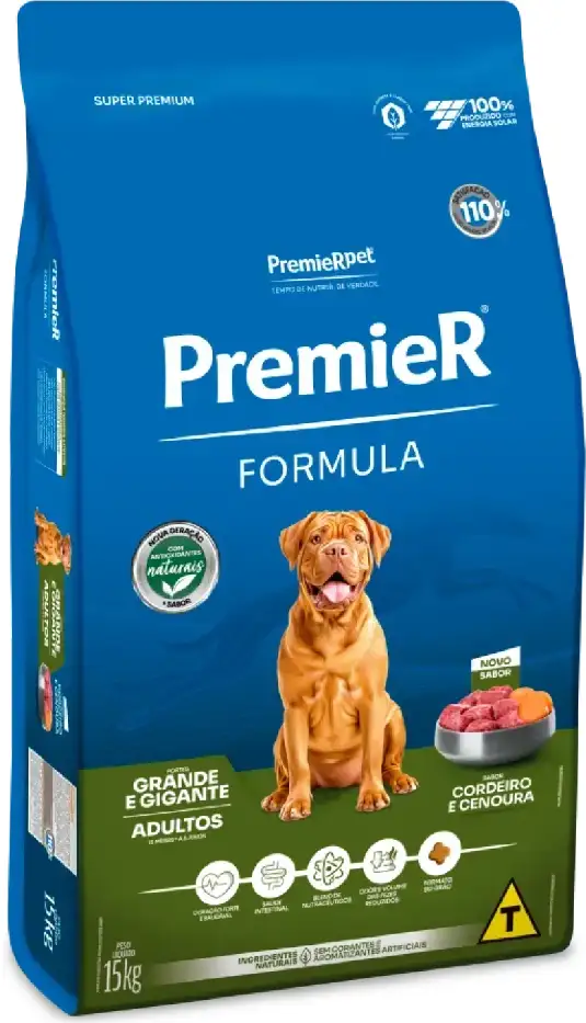 Ração Premier Formula Carne de Cordeiro para Cães Adultos de Raças Grandes e Gigantes - 15Kg