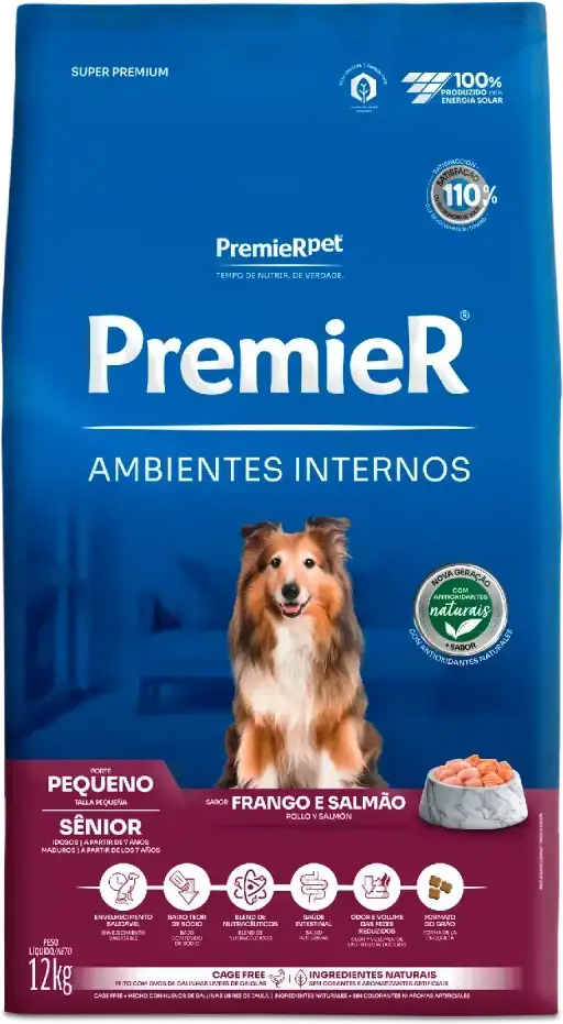 Ração Premier Pet Ambientes Internos Cães Sênior - 12Kg