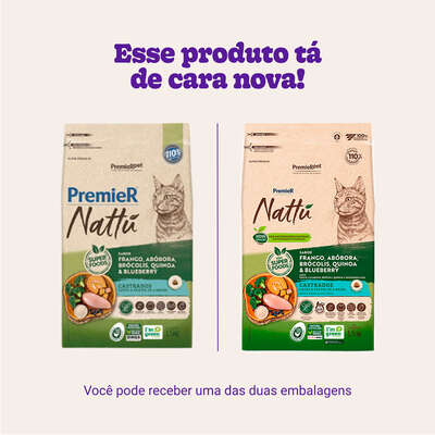 Ração Seca PremieR Nattú Abóbora para Gatos Castrados