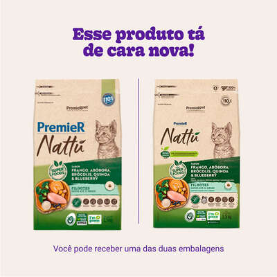 Ração Seca PremieR Nattú Abóbora para Gatos Filhotes
