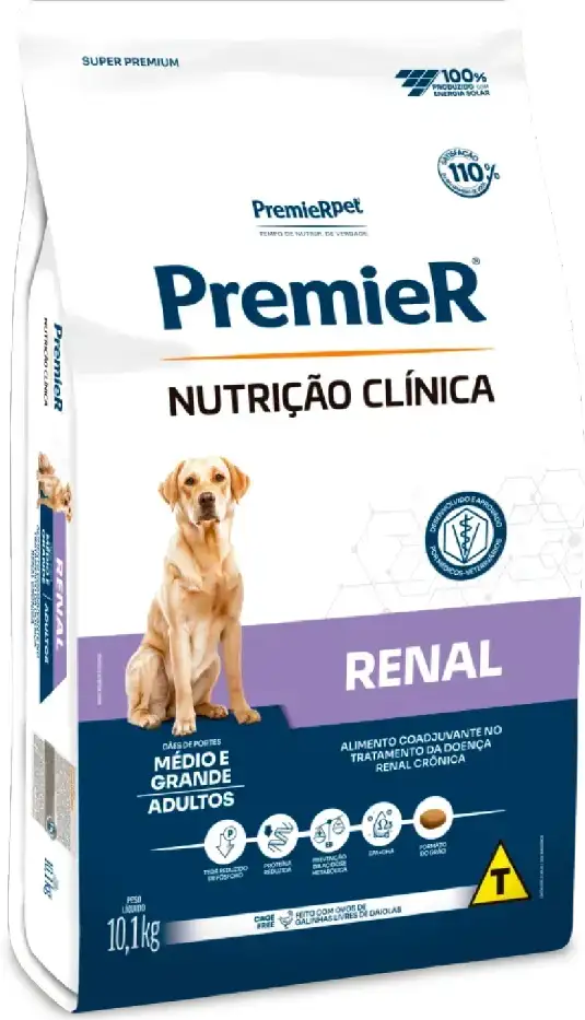 Ração Premier Nutrição Clínica Renal para Cães Adultos Médio e Grande Porte - 10,1Kg