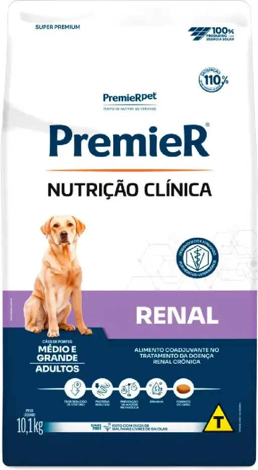 Ração Premier Nutrição Clínica Renal para Cães Adultos Médio e Grande Porte - 10,1Kg