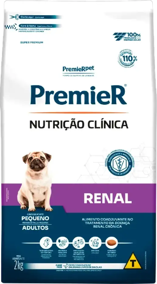 Ração Premier Nutrição Clínica Renal para Cães Adultos Porte Pequeno - 2Kg