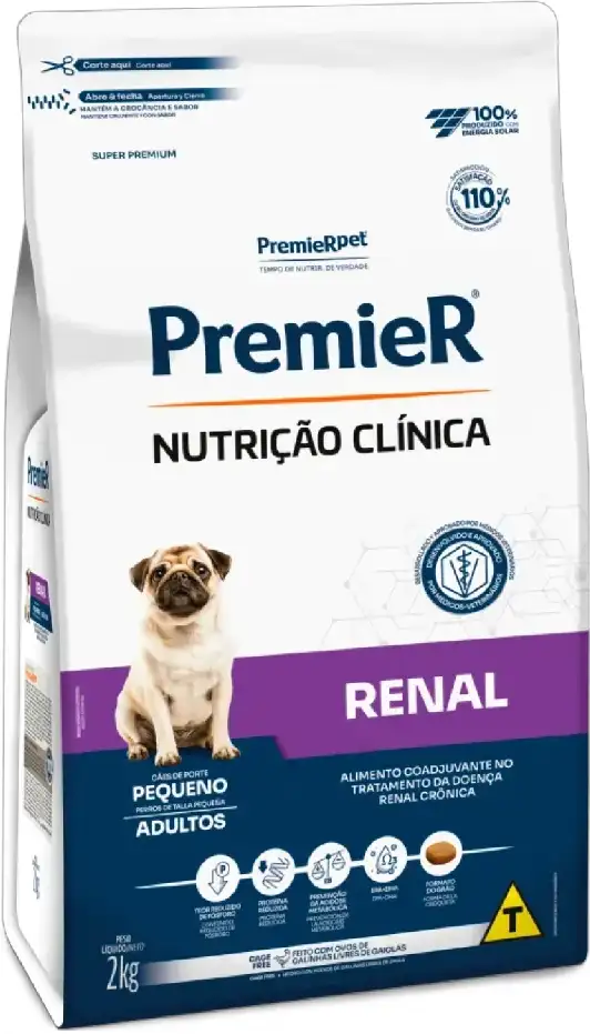 Ração Premier Nutrição Clínica Renal para Cães Adultos Porte Pequeno - 2Kg