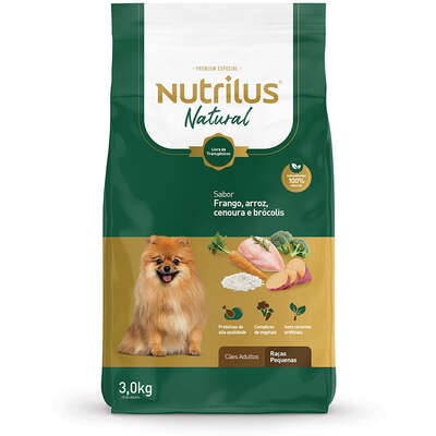 Ração Seca Nutrilus Natural Frango e Arroz para Cães Adultos Raças Pequenas”