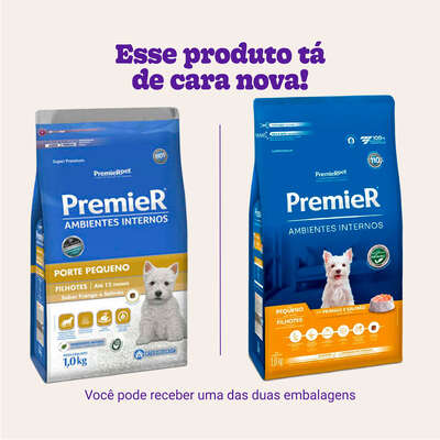 Ração Premier Pet Ambientes Internos Cães Filhotes Frango e Salmão - 1 Kg