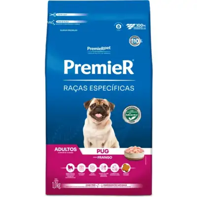 Ração Seca Premier Pet Raças Especificas Pug para Cães Adultos Porte Pequeno