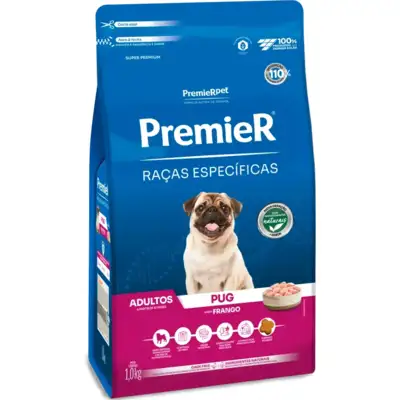 Ração Seca Premier Pet Raças Especificas Pug para Cães Adultos Porte Pequeno