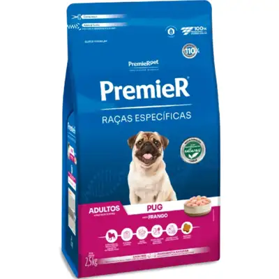 Ração Seca Premier Pet Raças Especificas Pug para Cães Adultos Porte Pequeno