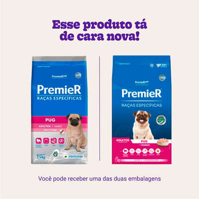Ração Seca Premier Pet Raças Especificas Pug para Cães Adultos Porte Pequeno