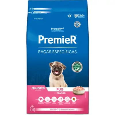 Ração Seca Premier Pet Raças Especificas Pug para Cães Filhotes Porte Pequeno