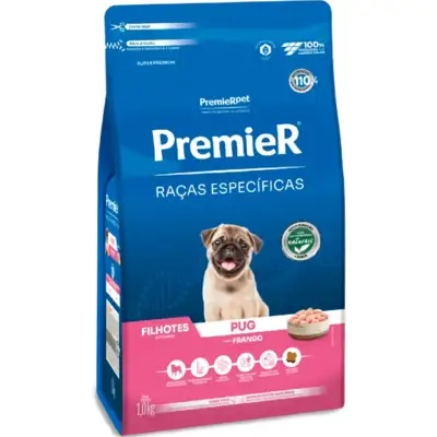 Ração Seca Premier Pet Raças Especificas Pug para Cães Filhotes Porte Pequeno