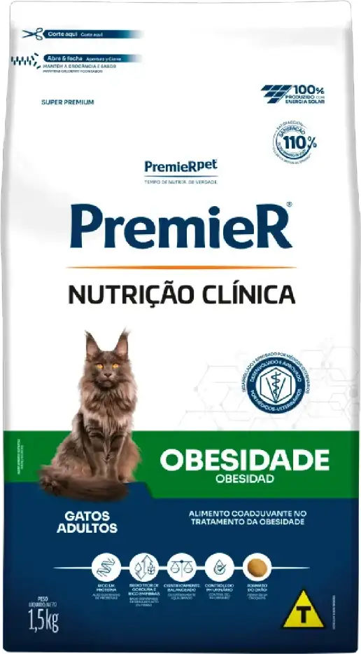 Ração Premier Nutrição Clínica para Gatos Obesidade - 1,5Kg