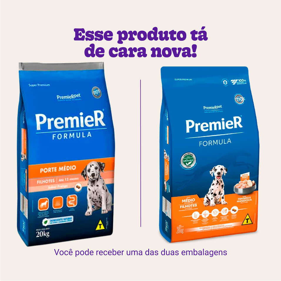 Ração Premier Pet Formula Frango para Cães Filhotes de Raças Médias - 20Kg