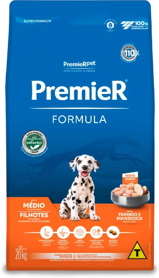 Ração Premier Pet Formula Frango para Cães Filhotes de Raças Médias - 20Kg
