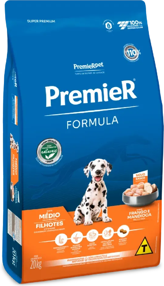 Ração Premier Pet Formula Frango para Cães Filhotes de Raças Médias - 20Kg