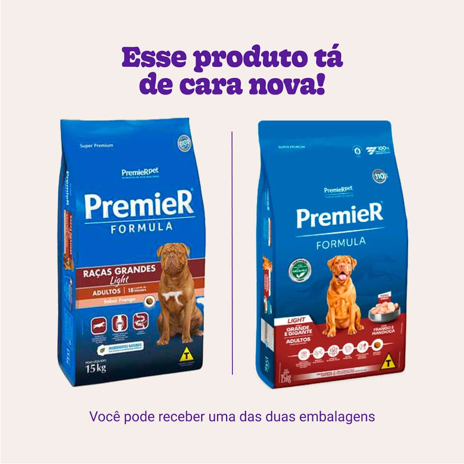 Ração Premier Formula Raças Grandes Adultos Light - 15Kg