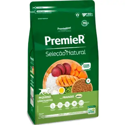 Ração Premier Seleção Natural para Cães Filhotes de Raças Pequenas