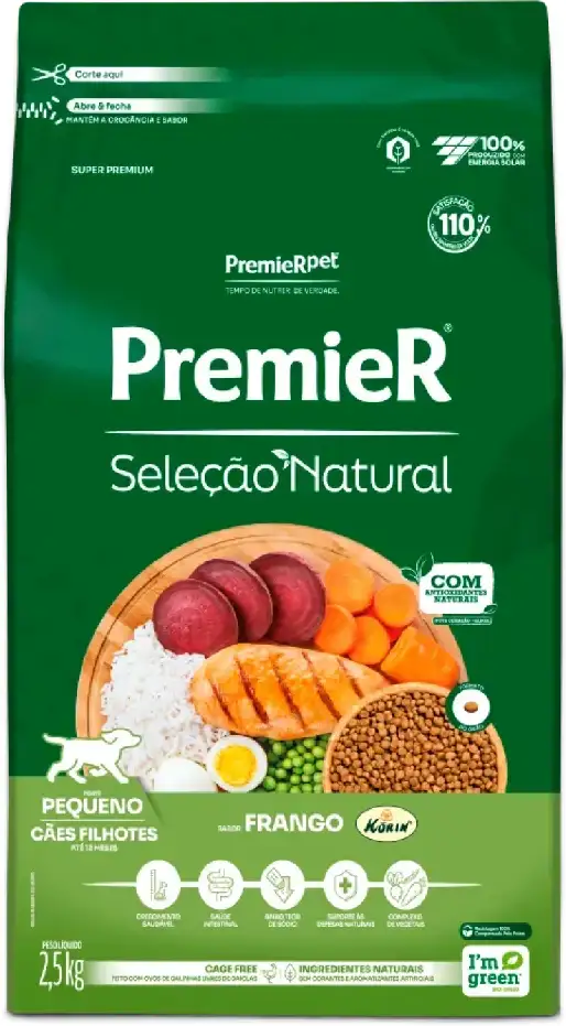 Ração Premier Seleção Natural para Cães Filhotes de Raças Pequenas - 2,5Kg