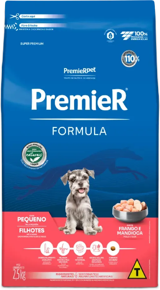 Ração Premier Pet Cães Filhotes Raças Pequenas Mini Bits - 2,5Kg