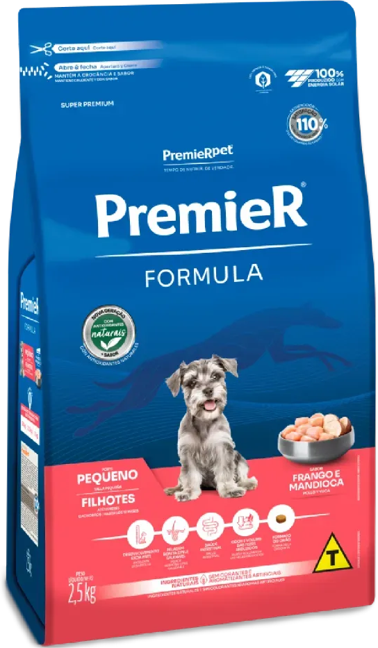 Ração Premier Pet Cães Filhotes Raças Pequenas Mini Bits - 2,5Kg