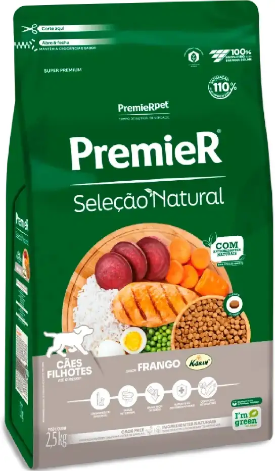 Ração Premier Seleção Natural para Cães Filhotes Até 12 Meses - 2,5Kg